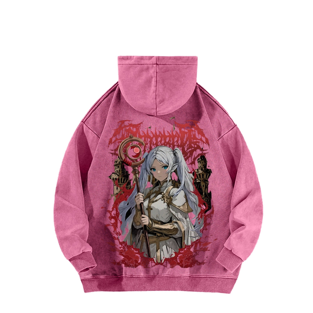 Frieren Casual Washed Hoodie 2508007199