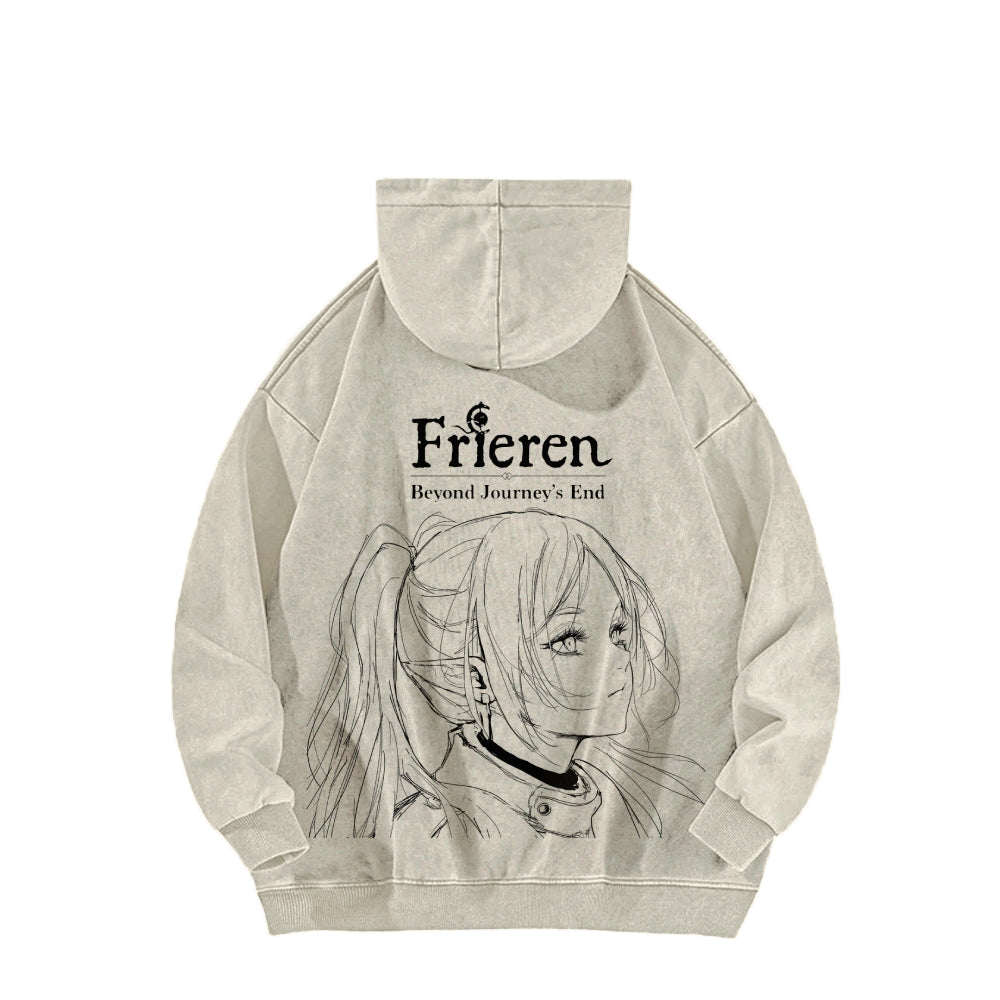 Frieren Casual Washed Hoodie 2508007215