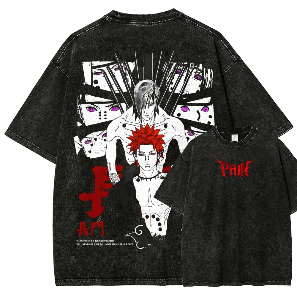 Naruto Pain Nagato Unisex Fit Washed T-Shirt 2508007820