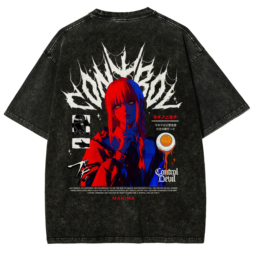 Chainsaw Man Makima Unisex Fit Washed T-Shirt 2508007831