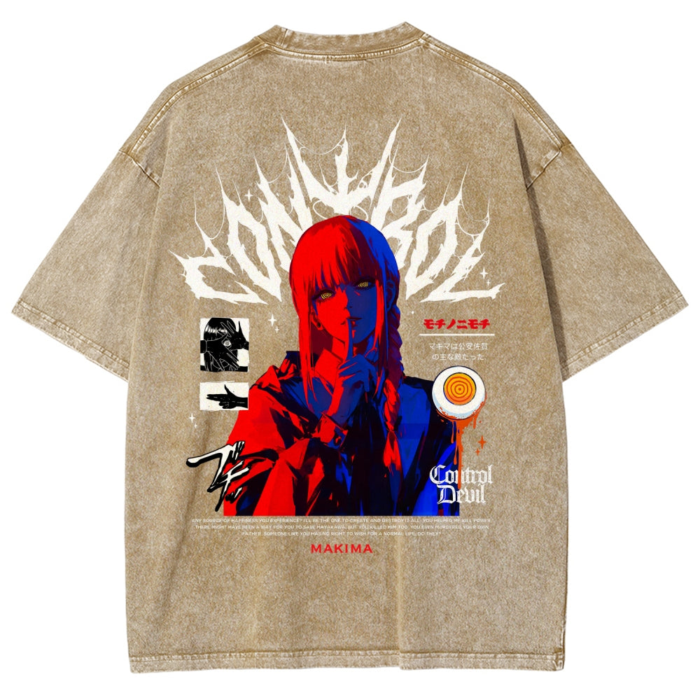 Chainsaw Man Makima Unisex Fit Washed T-Shirt 2508007831