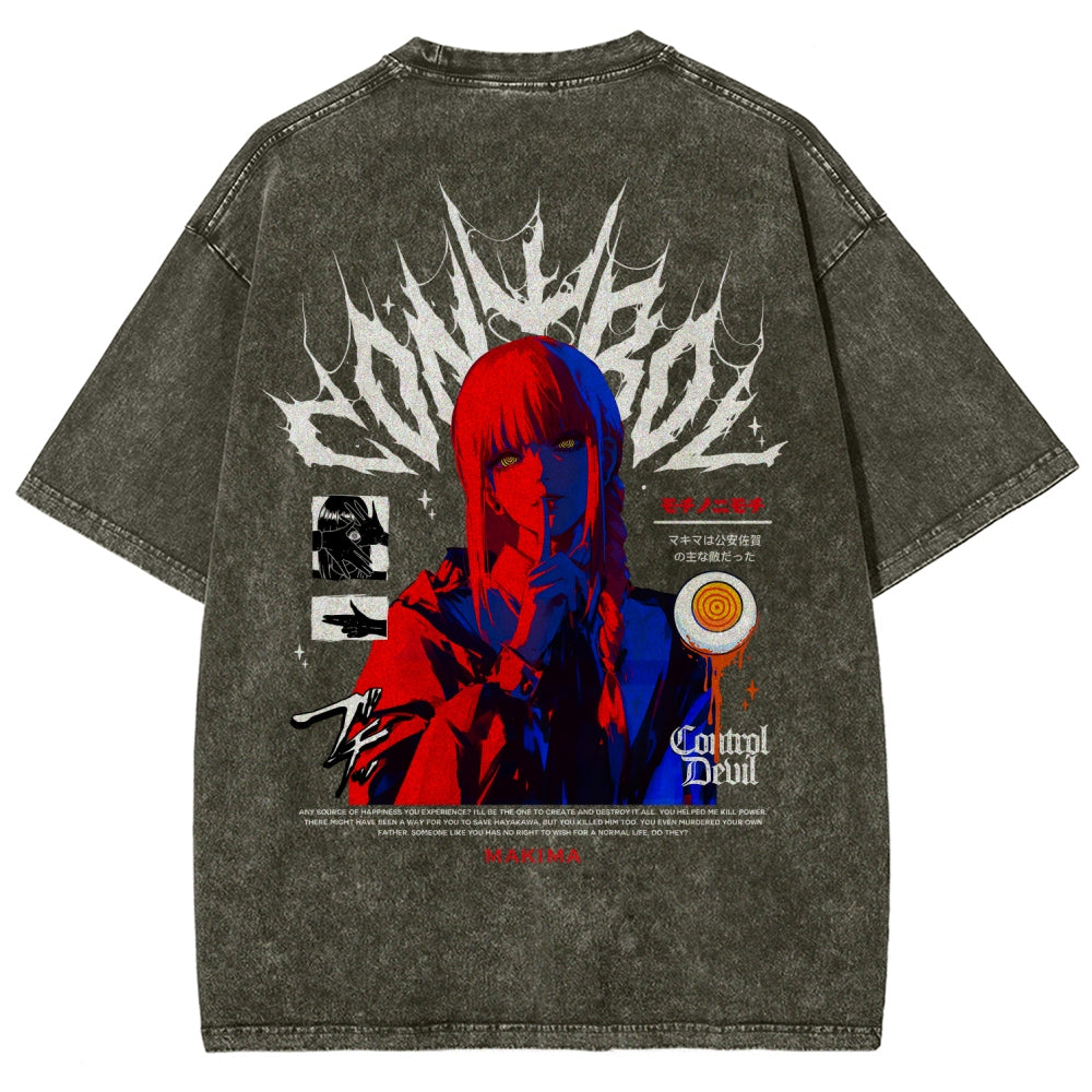Chainsaw Man Makima Unisex Fit Washed T-Shirt 2508007831