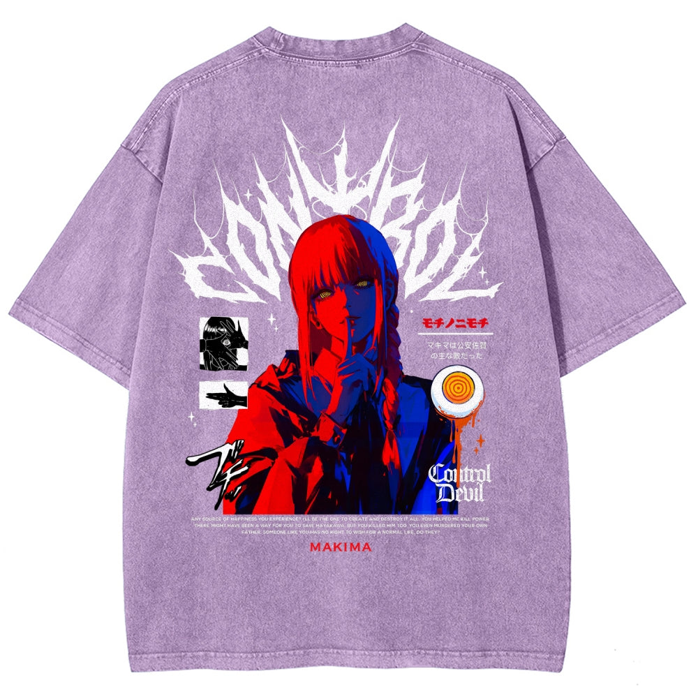 Chainsaw Man Makima Unisex Fit Washed T-Shirt 2508007831