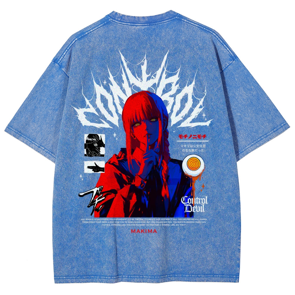 Chainsaw Man Makima Unisex Fit Washed T-Shirt 2508007831