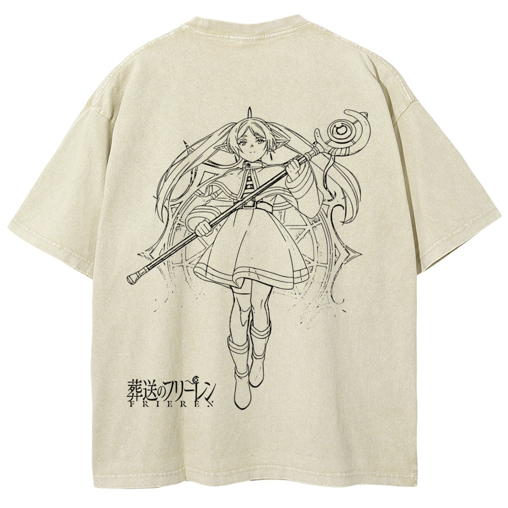 Frieren Unisex Fit Washed T-Shirt 2508014535