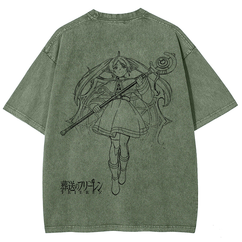 Frieren Unisex Fit Washed T-Shirt 2508014535