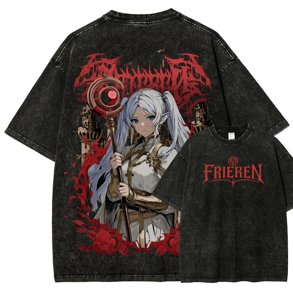 Frieren Unisex Fit Washed T-Shirt 2508014804