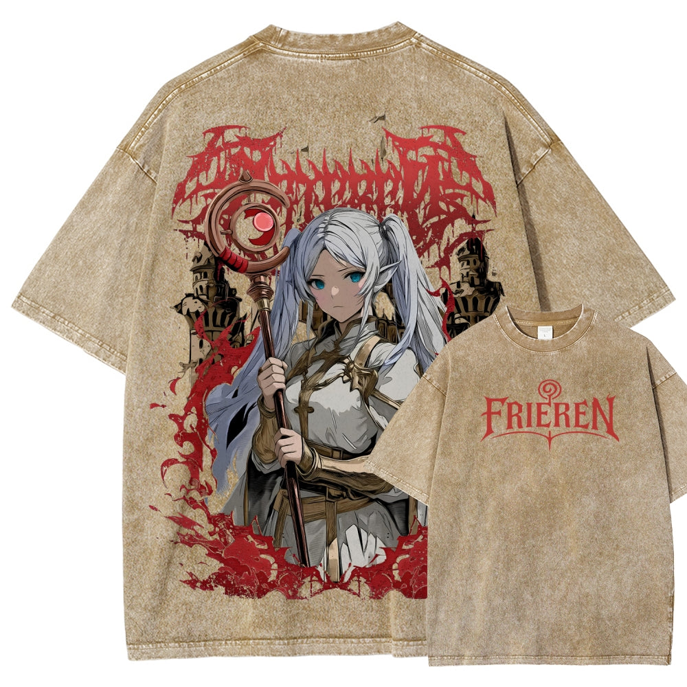 Frieren Unisex Fit Washed T-Shirt 2508014804