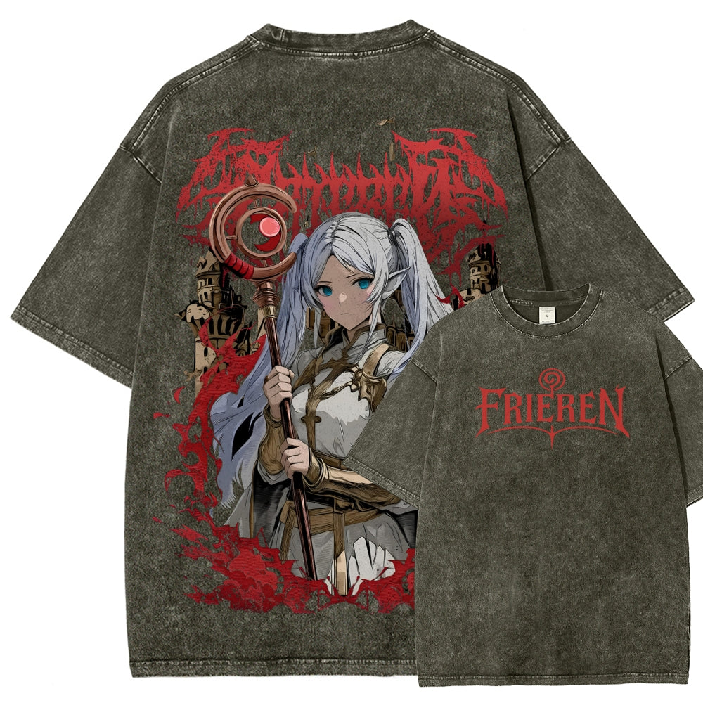 Frieren Unisex Fit Washed T-Shirt 2508014804