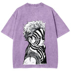 Demon Slayer Akaza Unisex Fit Washed T-Shirt 2508017343