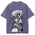Demon Slayer Akaza Unisex Fit Washed T-Shirt 2508017343