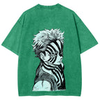 Demon Slayer Akaza Unisex Fit Washed T-Shirt 2508017343