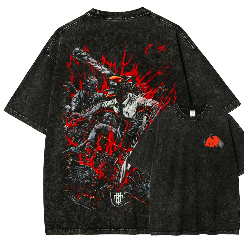 Chainsaw Man Unisex Fit Washed T-Shirt 2510001359