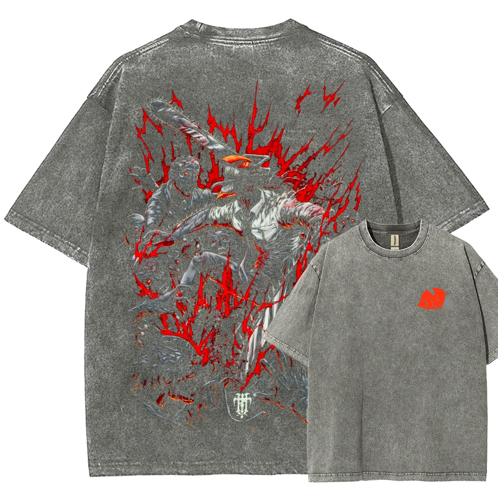 Chainsaw Man Unisex Fit Washed T-Shirt 2510001359