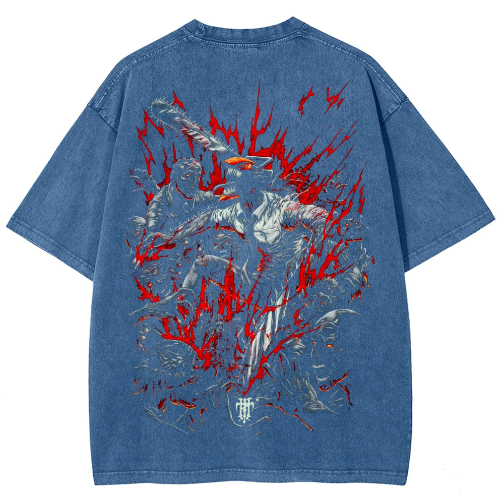 Chainsaw Man Unisex Fit Washed T-Shirt 2510001359