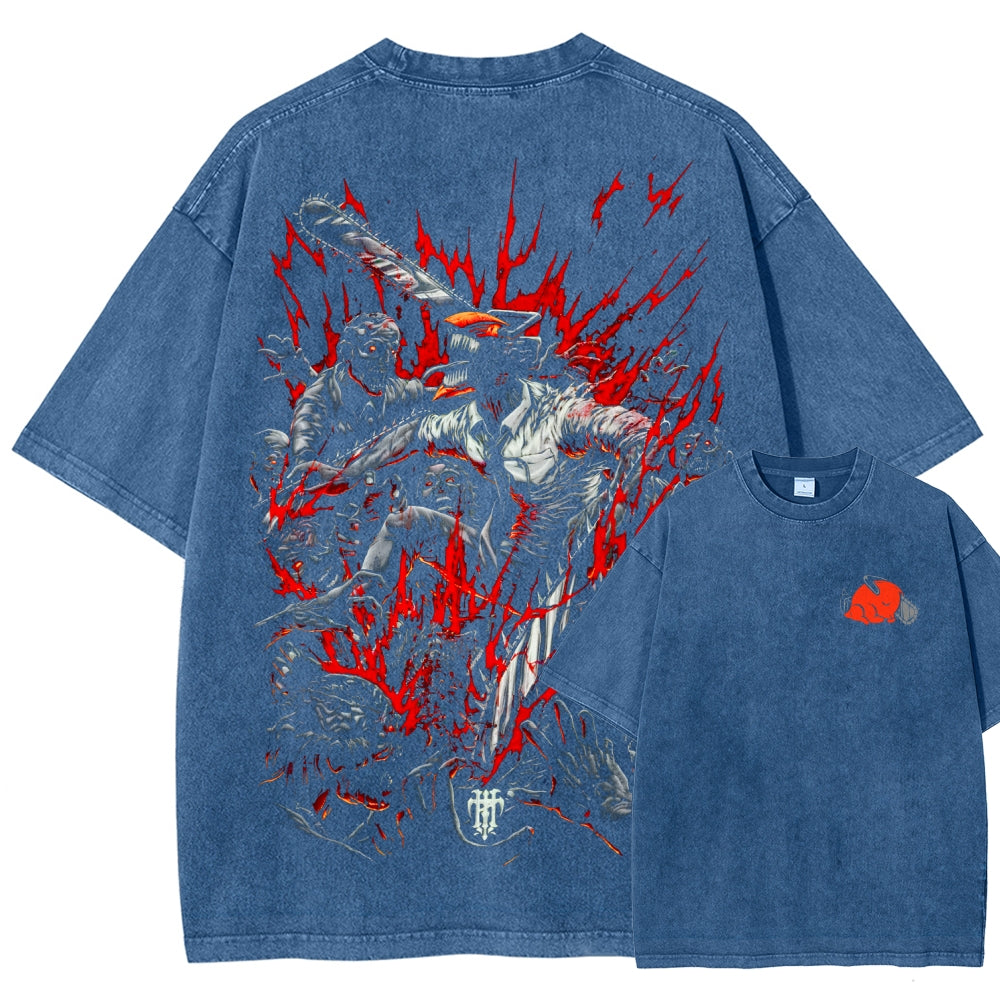Chainsaw Man Unisex Fit Washed T-Shirt 2510001359
