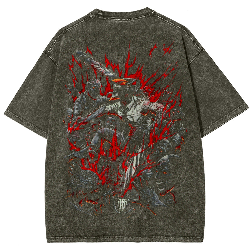 Chainsaw Man Unisex Fit Washed T-Shirt 2510001359