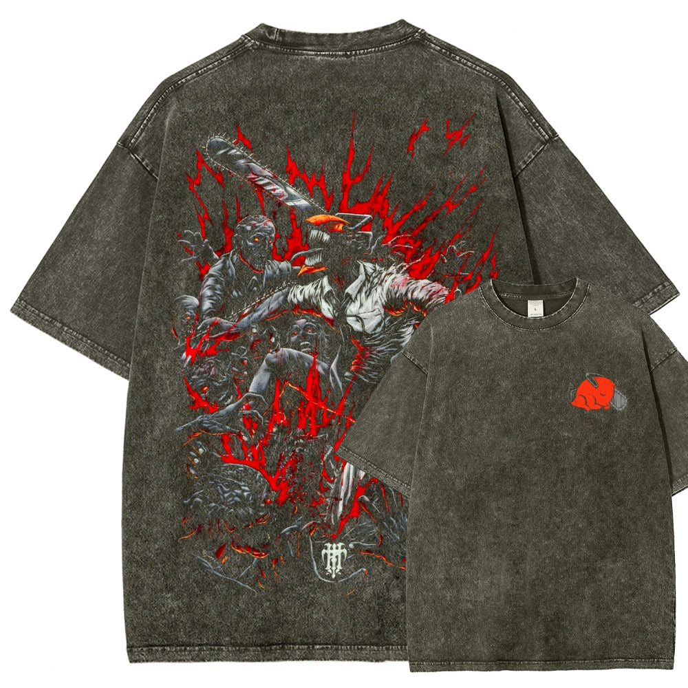 Chainsaw Man Unisex Fit Washed T-Shirt 2510001359