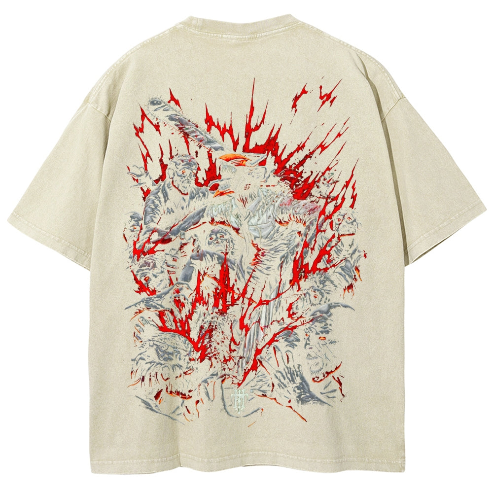 Chainsaw Man Unisex Fit Washed T-Shirt 2510001359