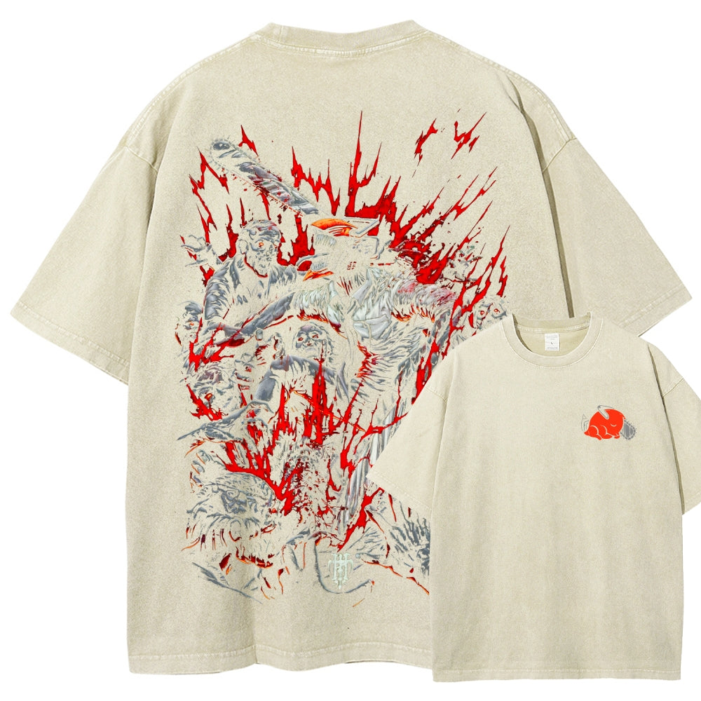 Chainsaw Man Unisex Fit Washed T-Shirt 2510001359