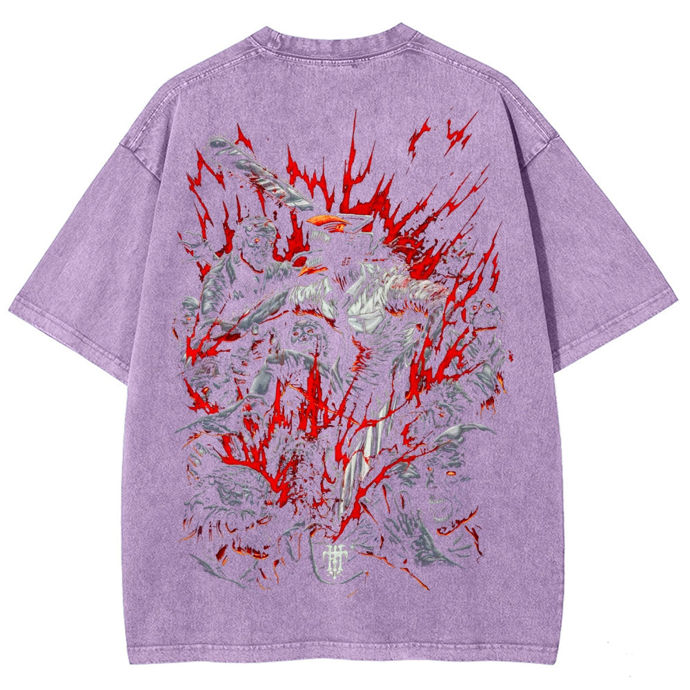 Chainsaw Man Unisex Fit Washed T-Shirt 2510001359