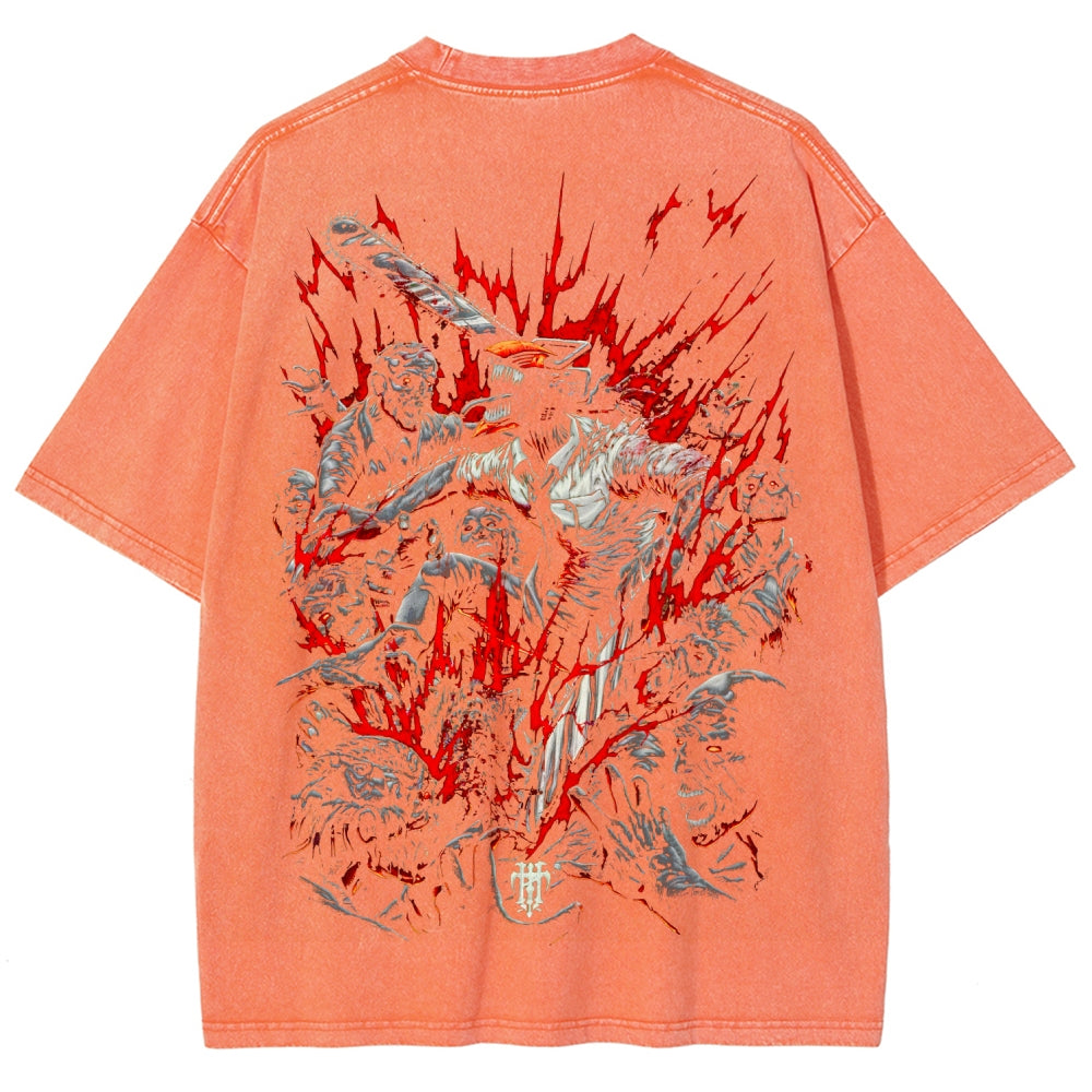 Chainsaw Man Unisex Fit Washed T-Shirt 2510001359