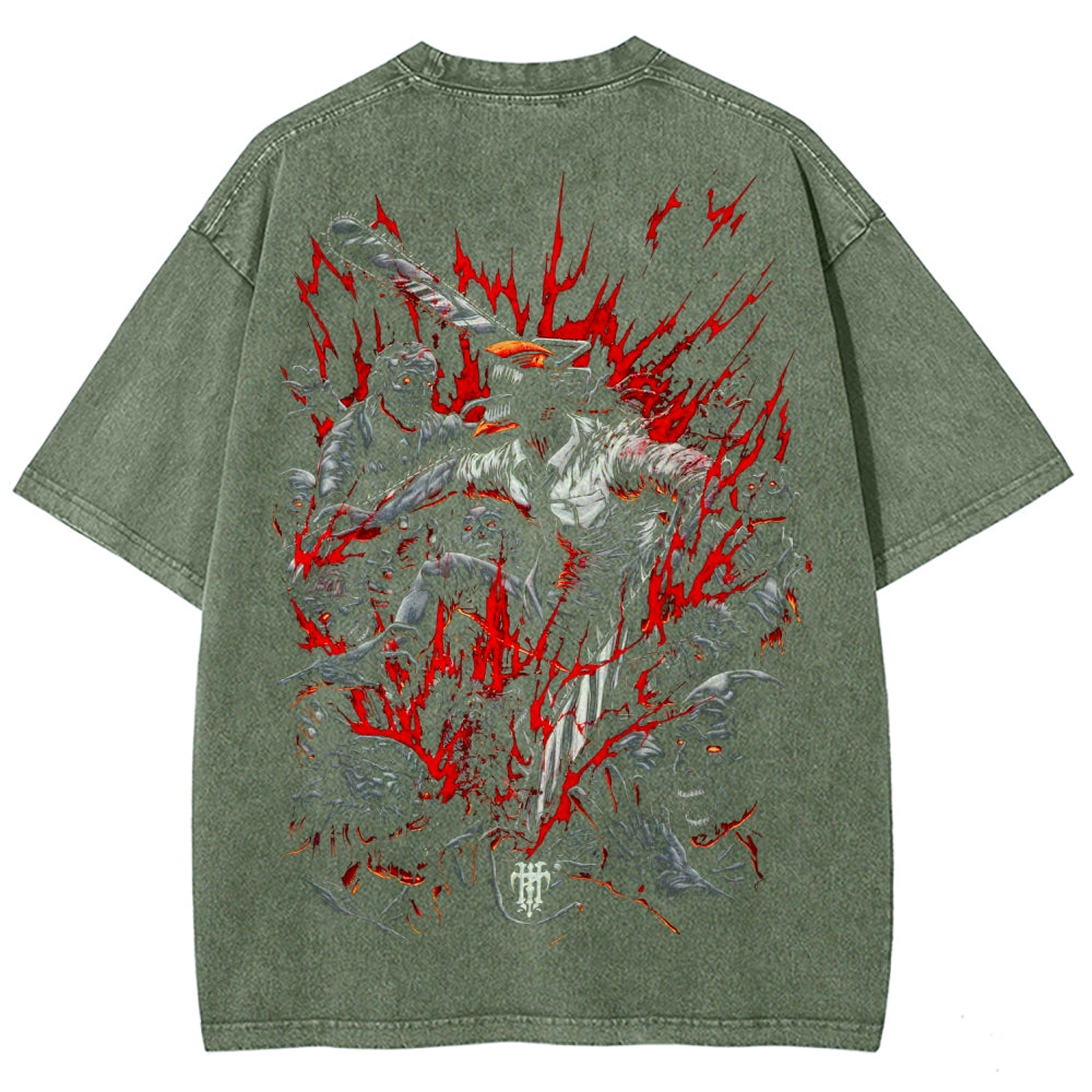 Chainsaw Man Unisex Fit Washed T-Shirt 2510001359