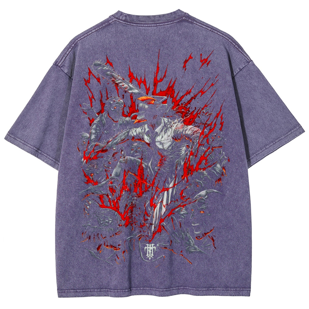 Chainsaw Man Unisex Fit Washed T-Shirt 2510001359