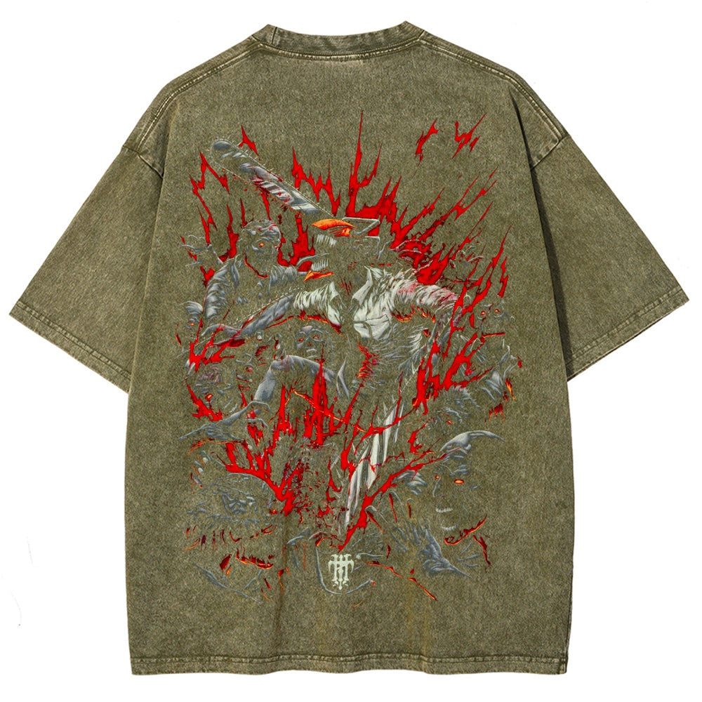 Chainsaw Man Unisex Fit Washed T-Shirt 2510001359