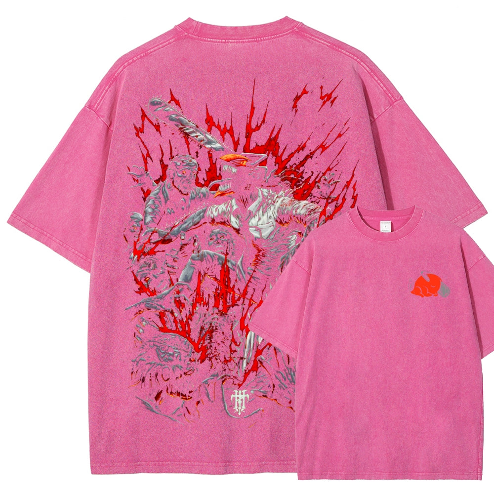Chainsaw Man Unisex Fit Washed T-Shirt 2510001359