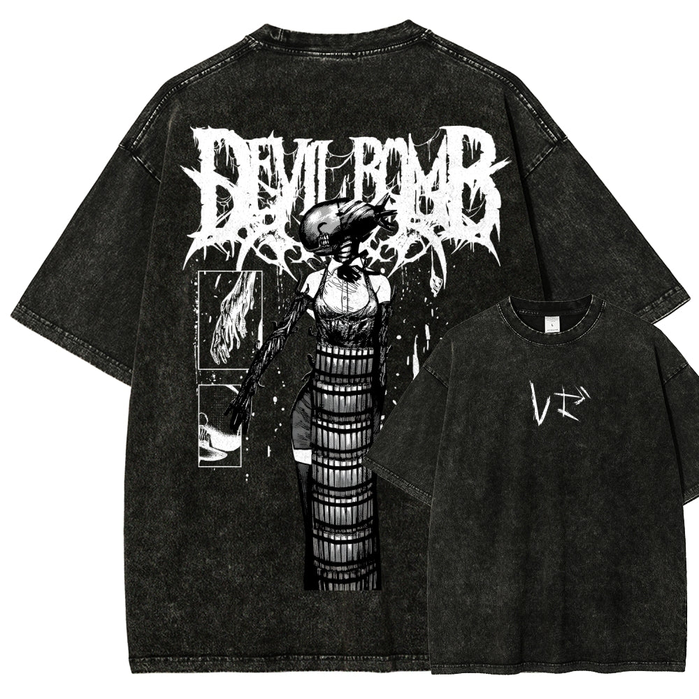 Chainsaw Man Reze Unisex Fit Washed T-Shirt 2510002002