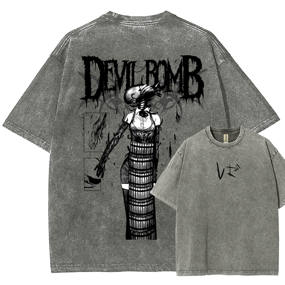 Chainsaw Man Reze Unisex Fit Washed T-Shirt 2510002002