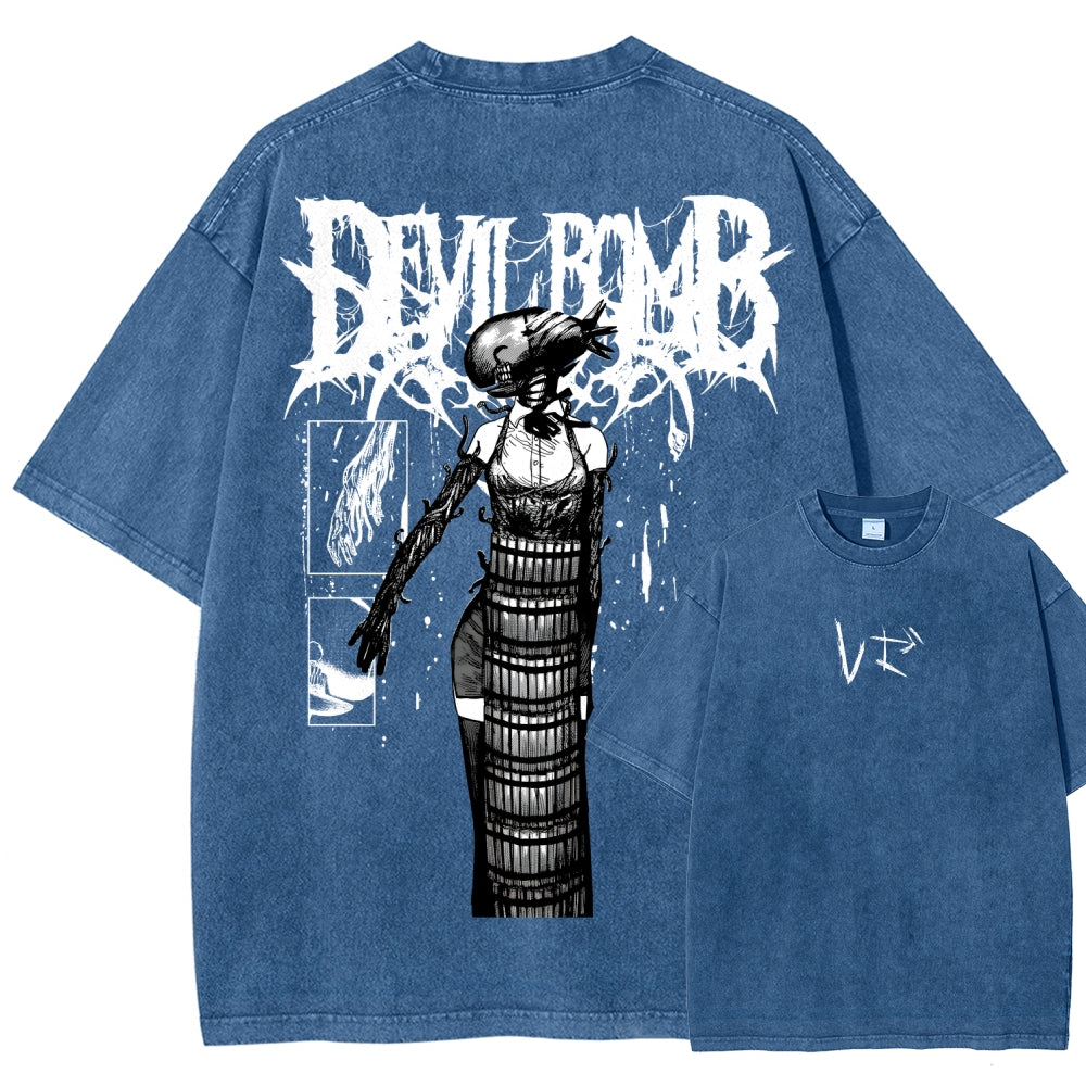 Chainsaw Man Reze Unisex Fit Washed T-Shirt 2510002002