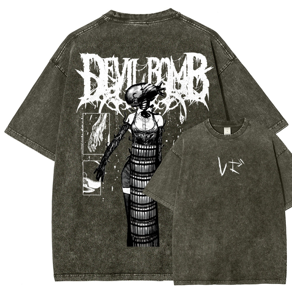 Chainsaw Man Reze Unisex Fit Washed T-Shirt 2510002002