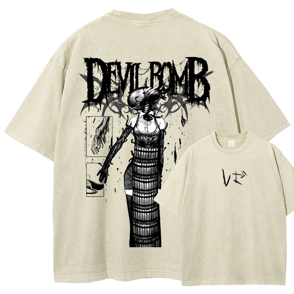Chainsaw Man Reze Unisex Fit Washed T-Shirt 2510002002