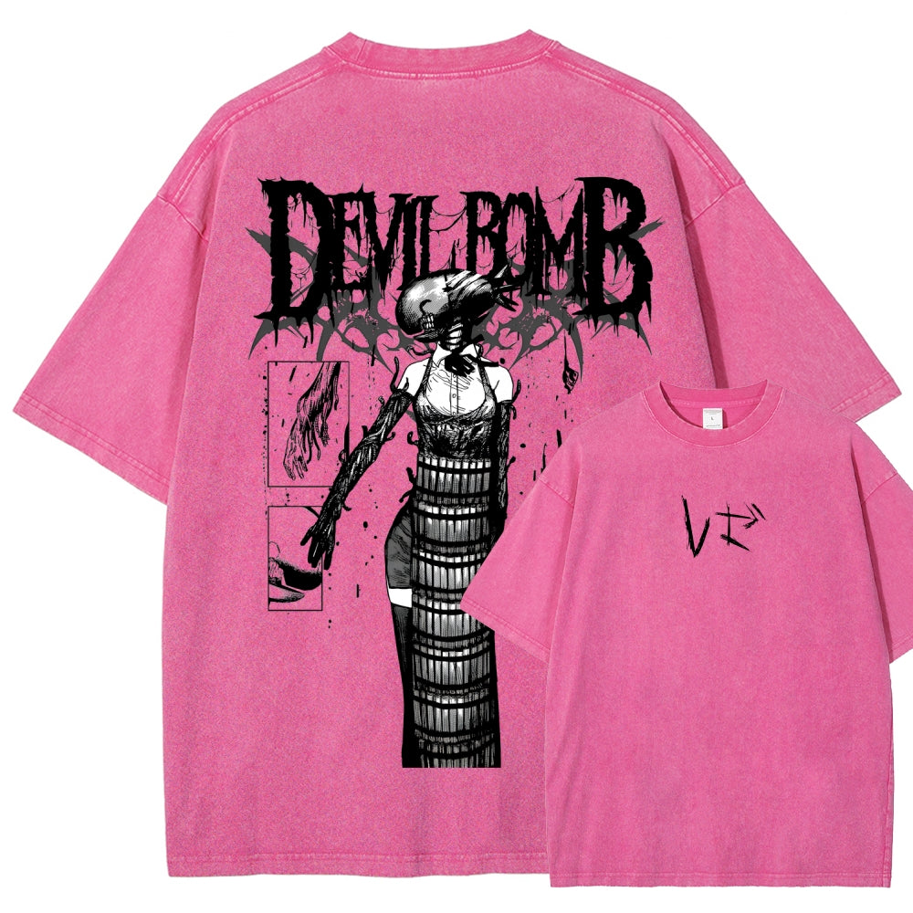 Chainsaw Man Reze Unisex Fit Washed T-Shirt 2510002002