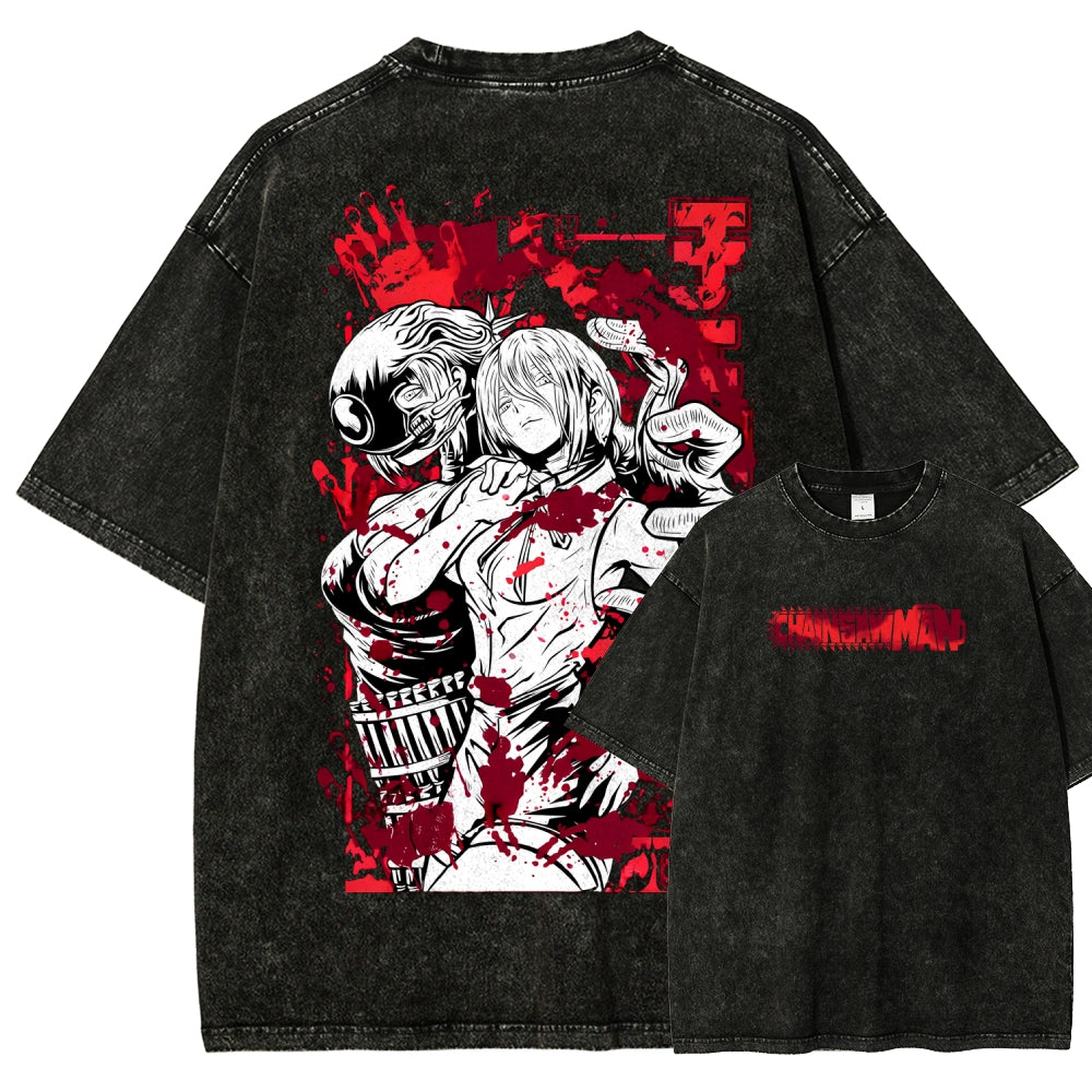 Chainsaw Man Reze Unisex Fit Washed T-Shirt 2510002009