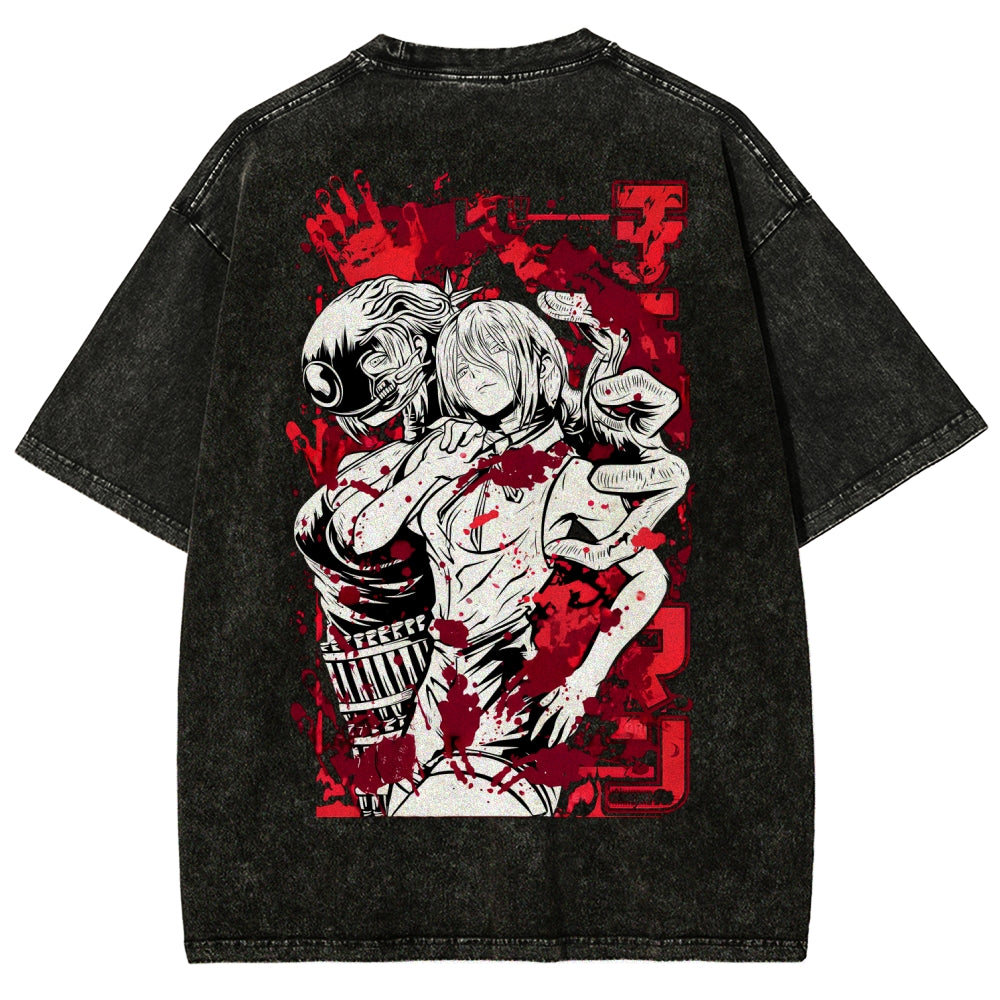 Chainsaw Man Reze Unisex Fit Washed T-Shirt 2510002009