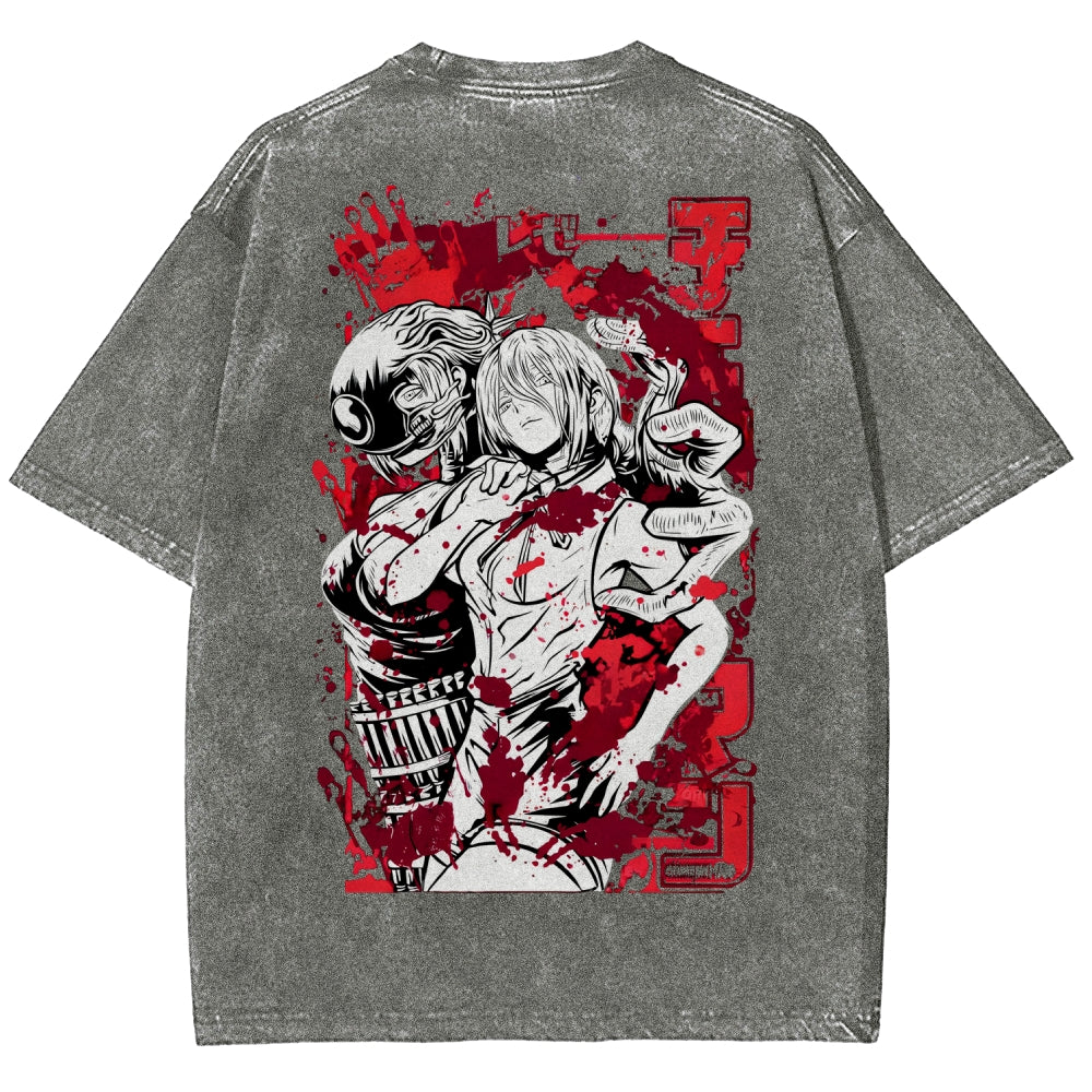 Chainsaw Man Reze Unisex Fit Washed T-Shirt 2510002009