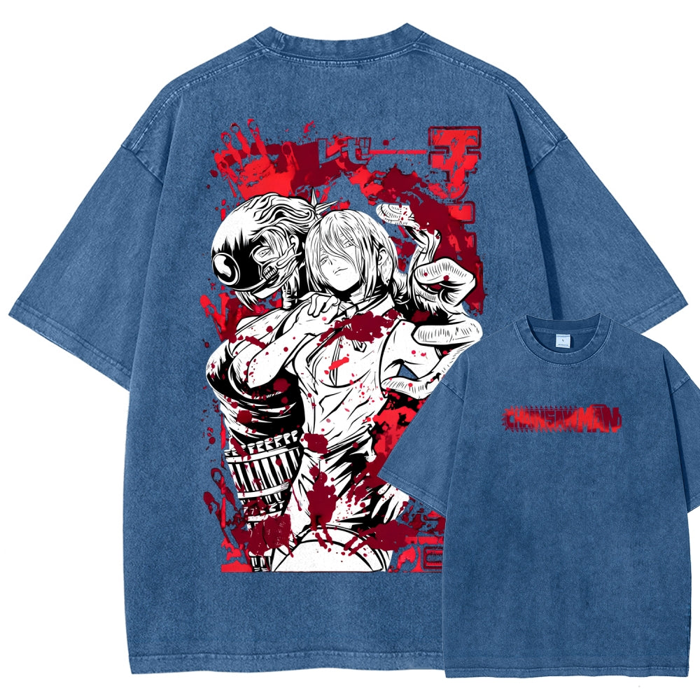 Chainsaw Man Reze Unisex Fit Washed T-Shirt 2510002009