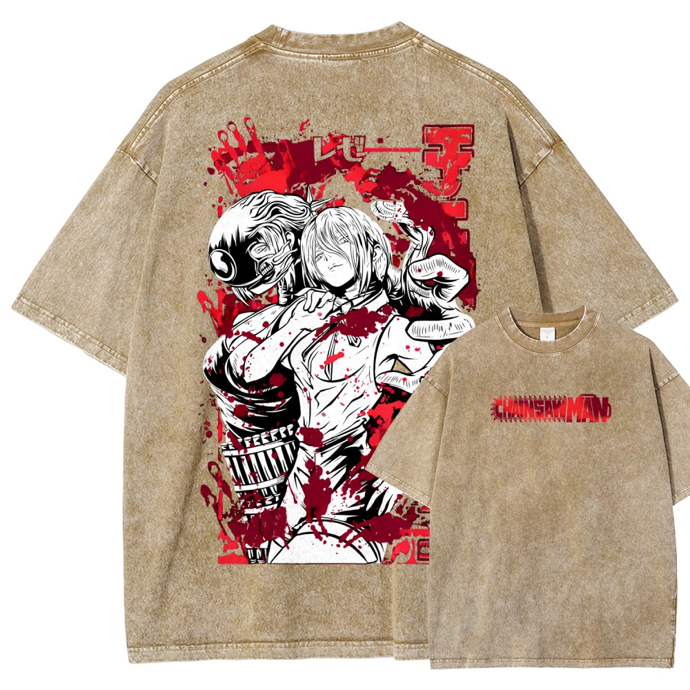 Chainsaw Man Reze Unisex Fit Washed T-Shirt 2510002009