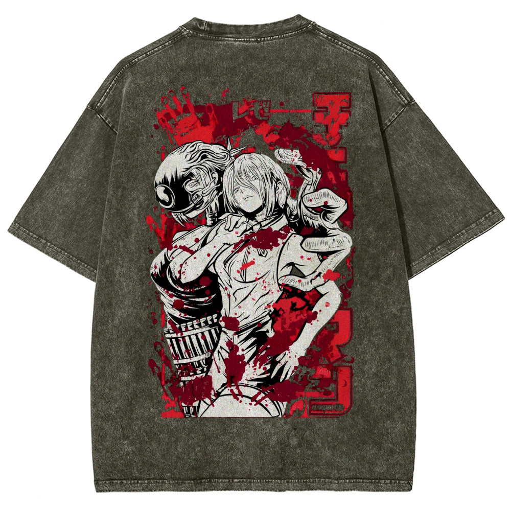Chainsaw Man Reze Unisex Fit Washed T-Shirt 2510002009