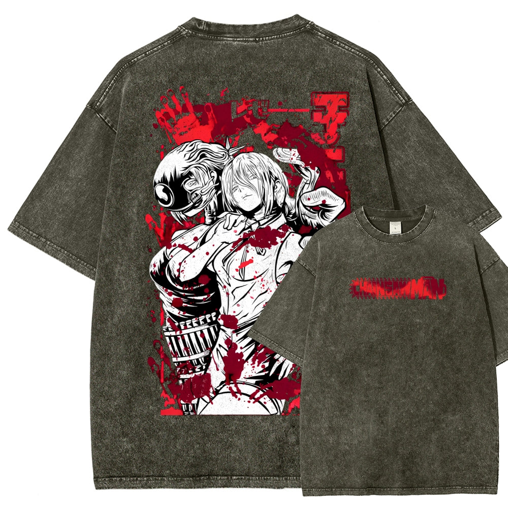 Chainsaw Man Reze Unisex Fit Washed T-Shirt 2510002009