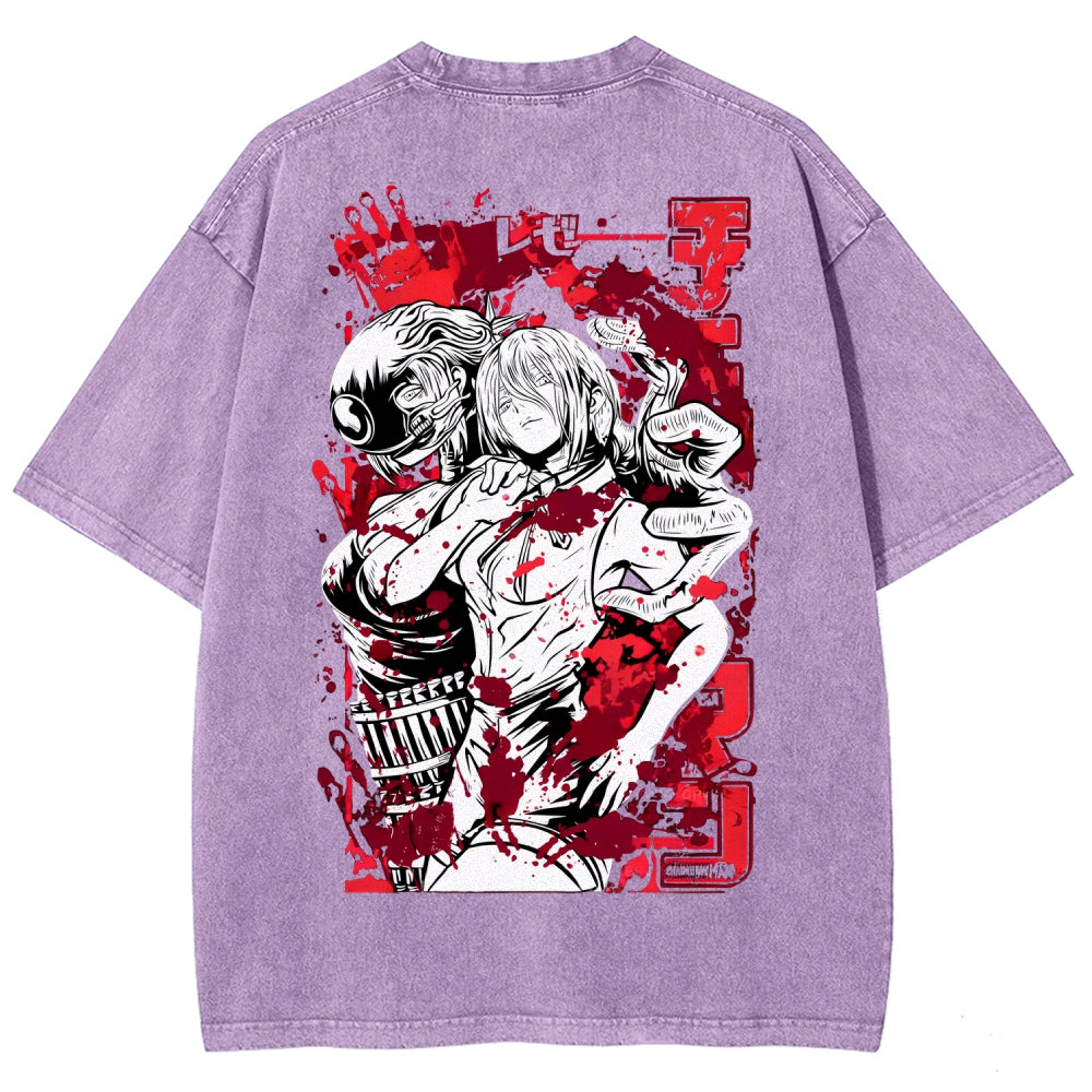 Chainsaw Man Reze Unisex Fit Washed T-Shirt 2510002009