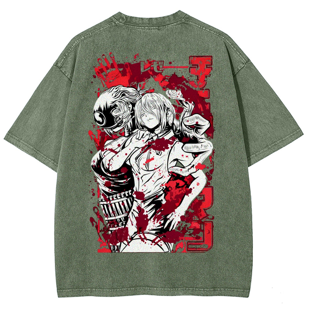 Chainsaw Man Reze Unisex Fit Washed T-Shirt 2510002009