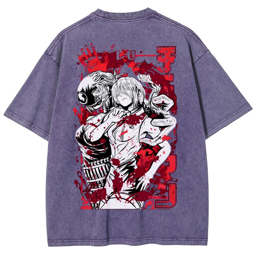 Chainsaw Man Reze Unisex Fit Washed T-Shirt 2510002009