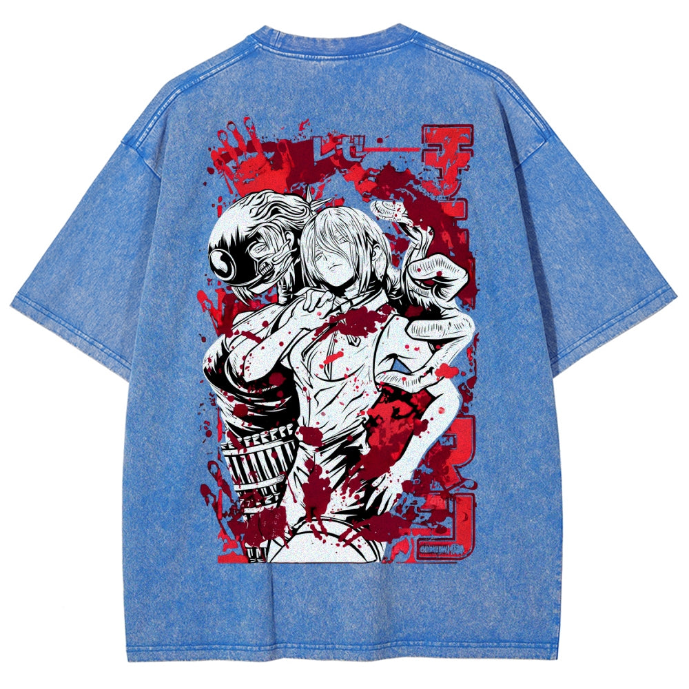 Chainsaw Man Reze Unisex Fit Washed T-Shirt 2510002009