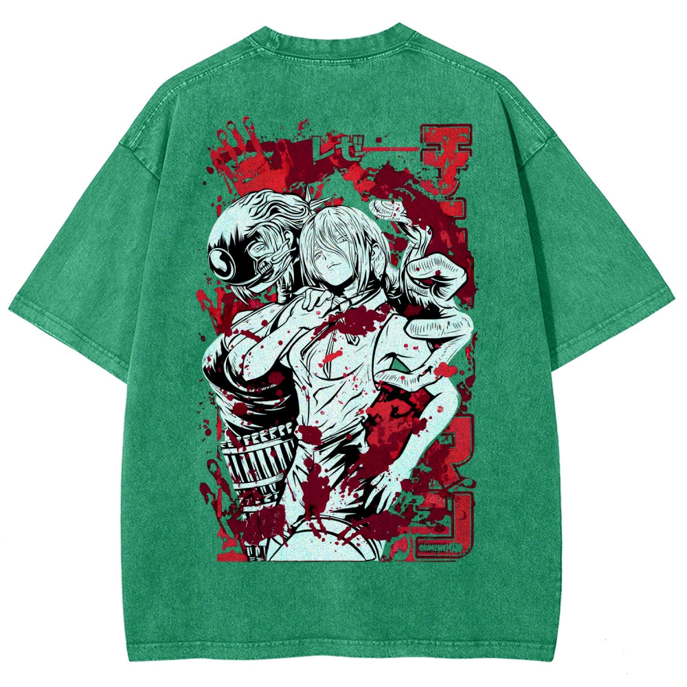Chainsaw Man Reze Unisex Fit Washed T-Shirt 2510002009