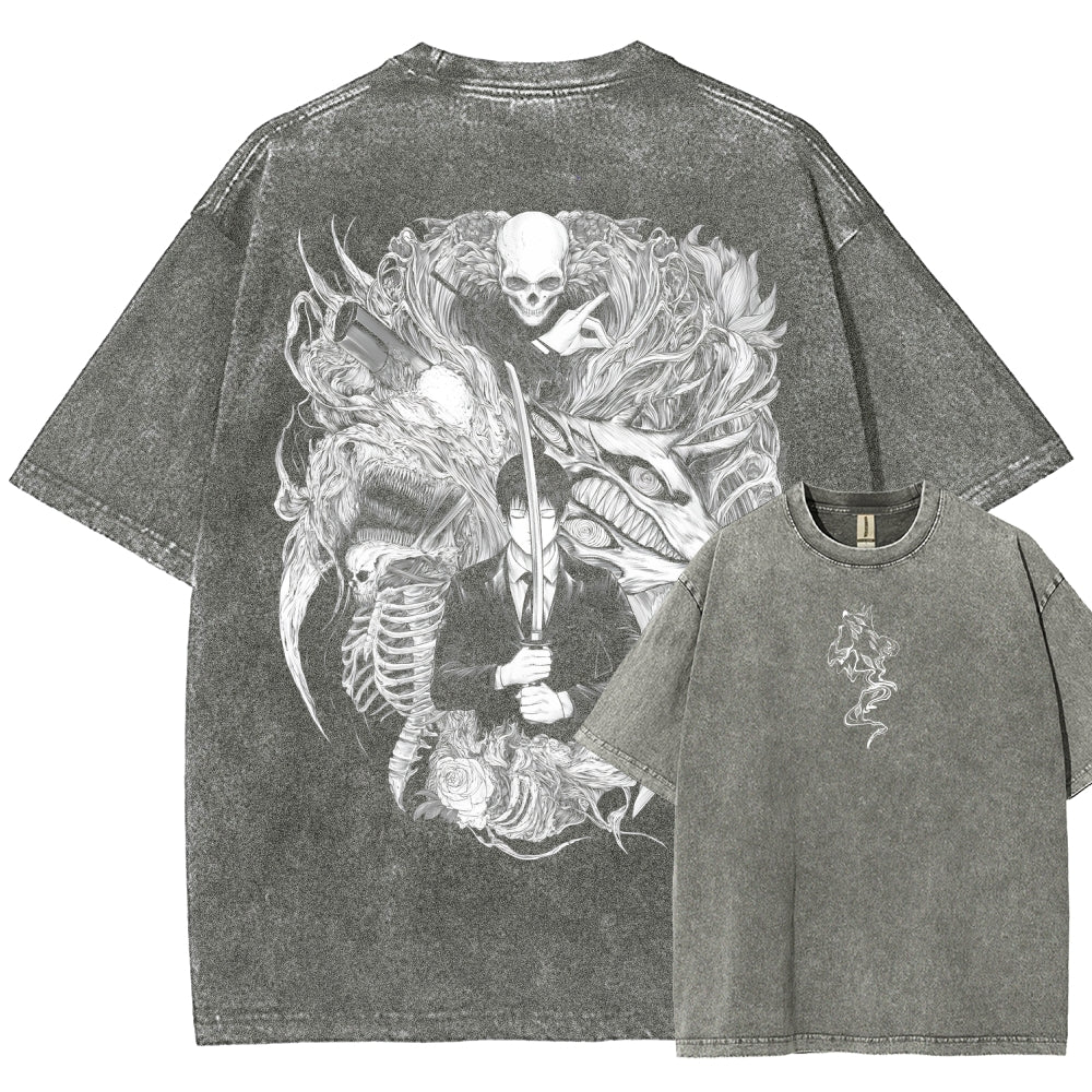Chainsaw Man Unisex Fit Washed T-Shirt 2510002311