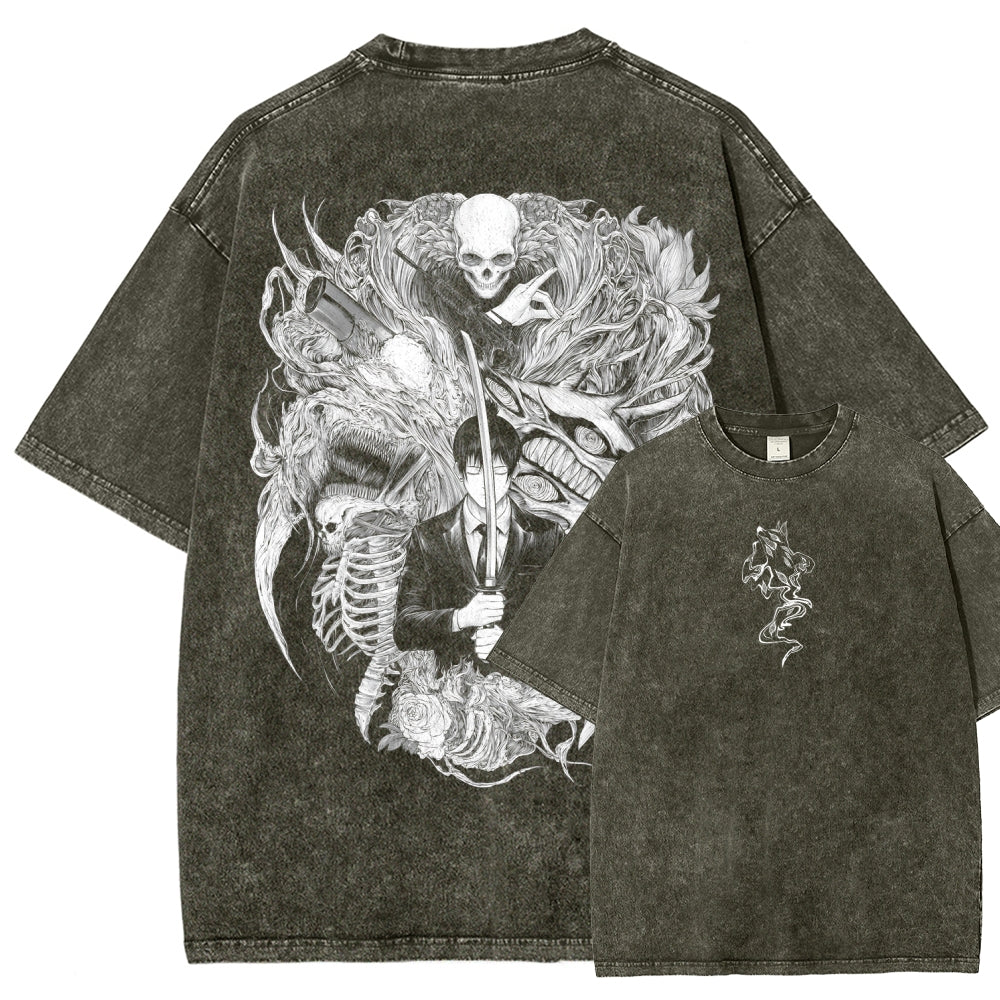 Chainsaw Man Unisex Fit Washed T-Shirt 2510002311